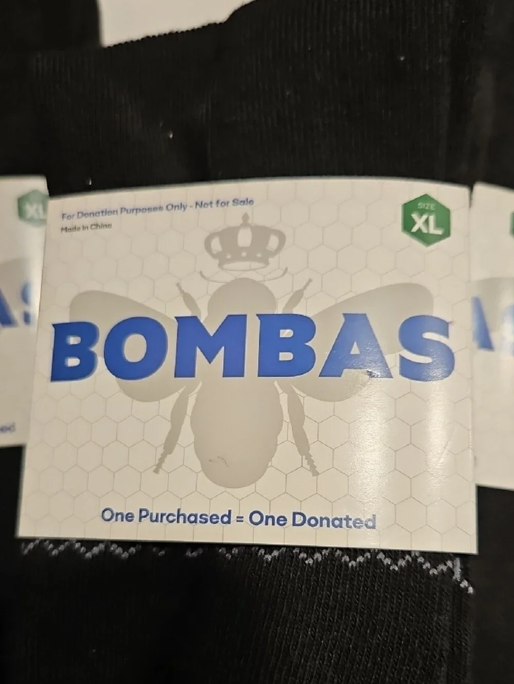 Bombas Black Crew Athletic Socks with Gray Stripes - XL (5 Pair)